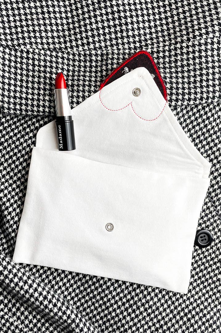 Un baiser français s'il vous plaît – Engroshandel Posetaske - Dame – Genanvendt stofpose med hjerte9