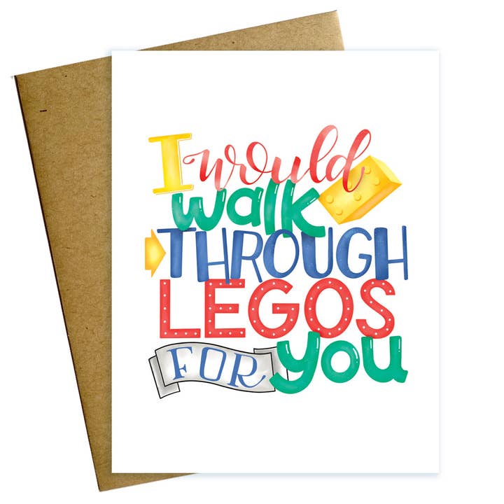 Walk Through Legos Card for wholesale by Maggie Moore Studio