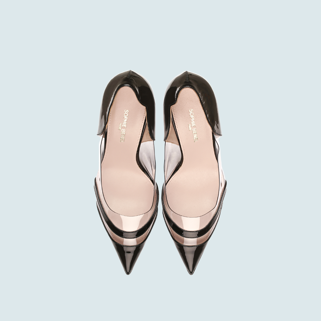 SOPHIE BENEL PARIS - Wholesale High Heels - Women's - '"NIHA". THE BLACK LEATHER POINTED-TOE PUMP 1