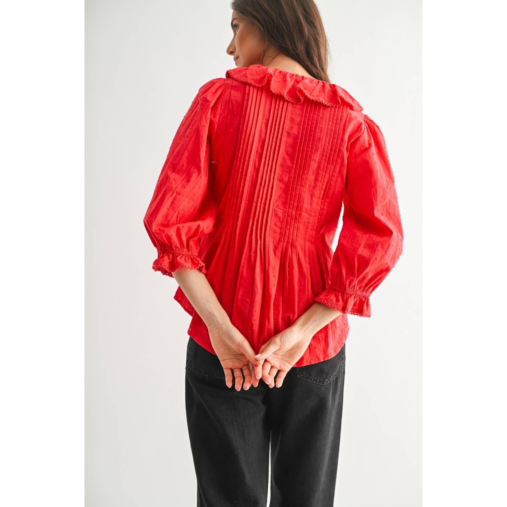 Camellia - Wholesale Blouse - Women's - FLOWING RUFFLED BLOUSE3