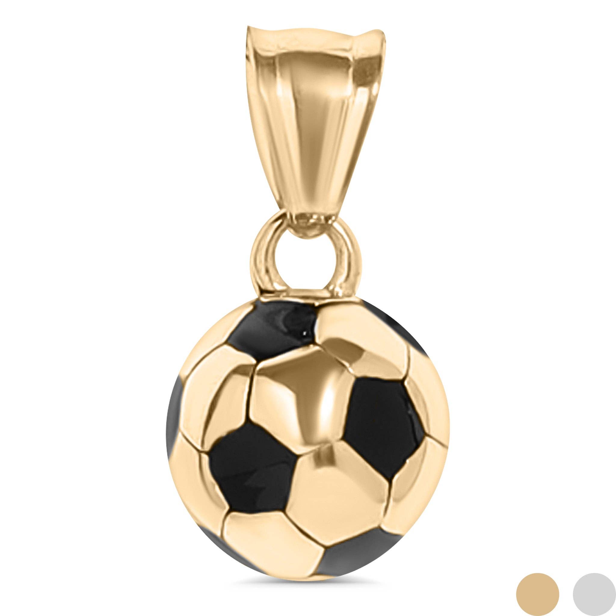 WJW - Wholesale Individual Charm/Pendant - 18K Gold PVD Stainless Steel 3D Soccer Ball Charm0