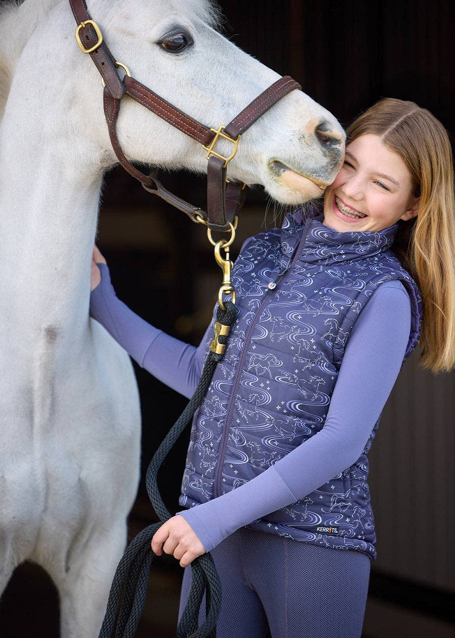 Kerrits - Vendita all'ingrosso Gilè imbottito - Bambini - Gilet da Equitazione Trapuntato Reversibile per Bambini Ride the Wind8