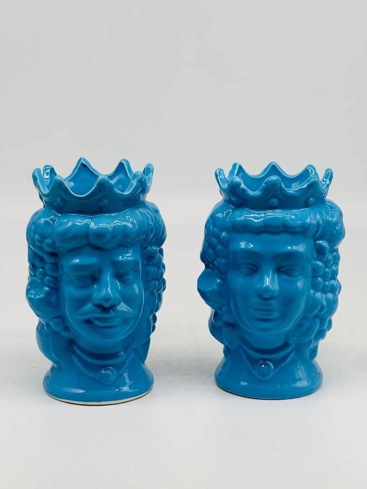 DD Ceramiche Siciliane - Wholesale Decorative Figurine - Pair of Moro Heads Kalat Frutta Ceramica Caltagirone cm H.14 L.9 Handcrafted VARIOUS COLORS2