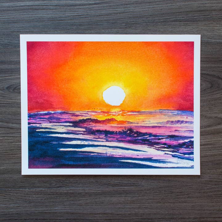 Impressão do Nascer do Sol na Ilha Topsail, NC por atacado de Octavia Spriggs Fine Art