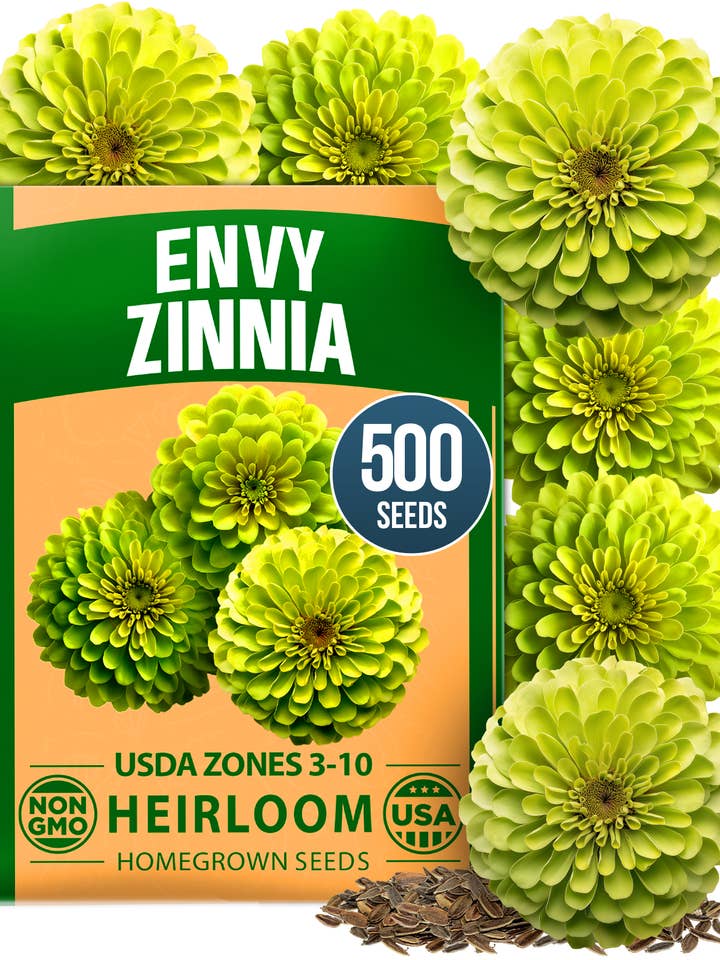 HOME GROWN Envy Zinnia Seeds – 500 Lime Green Flowers
for wholesale by Homegrown Garden
