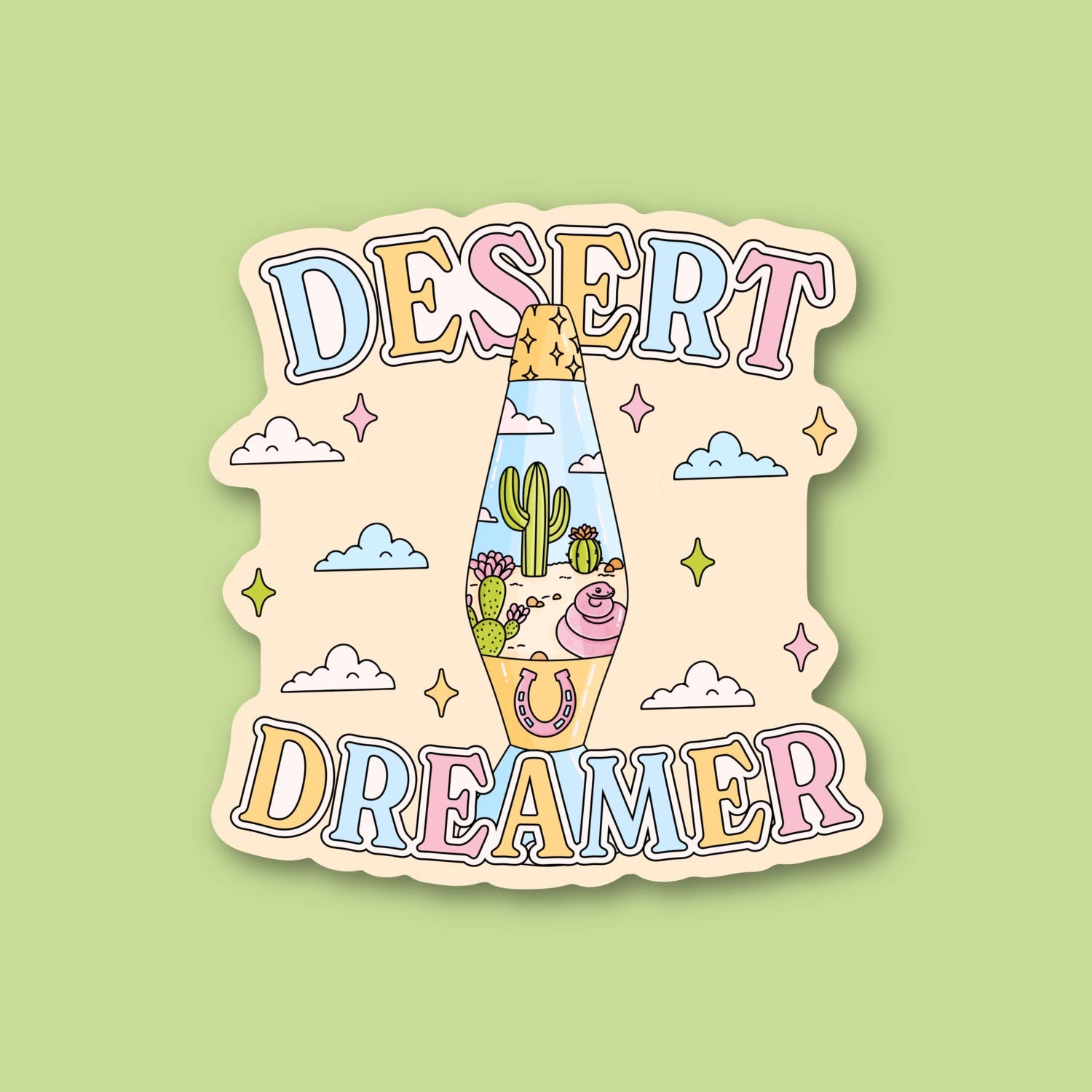 Sage and Virgo - Wholesale Phone & Laptop Stickers - Desert Dreamer, cowgirl lava lamp sticker
