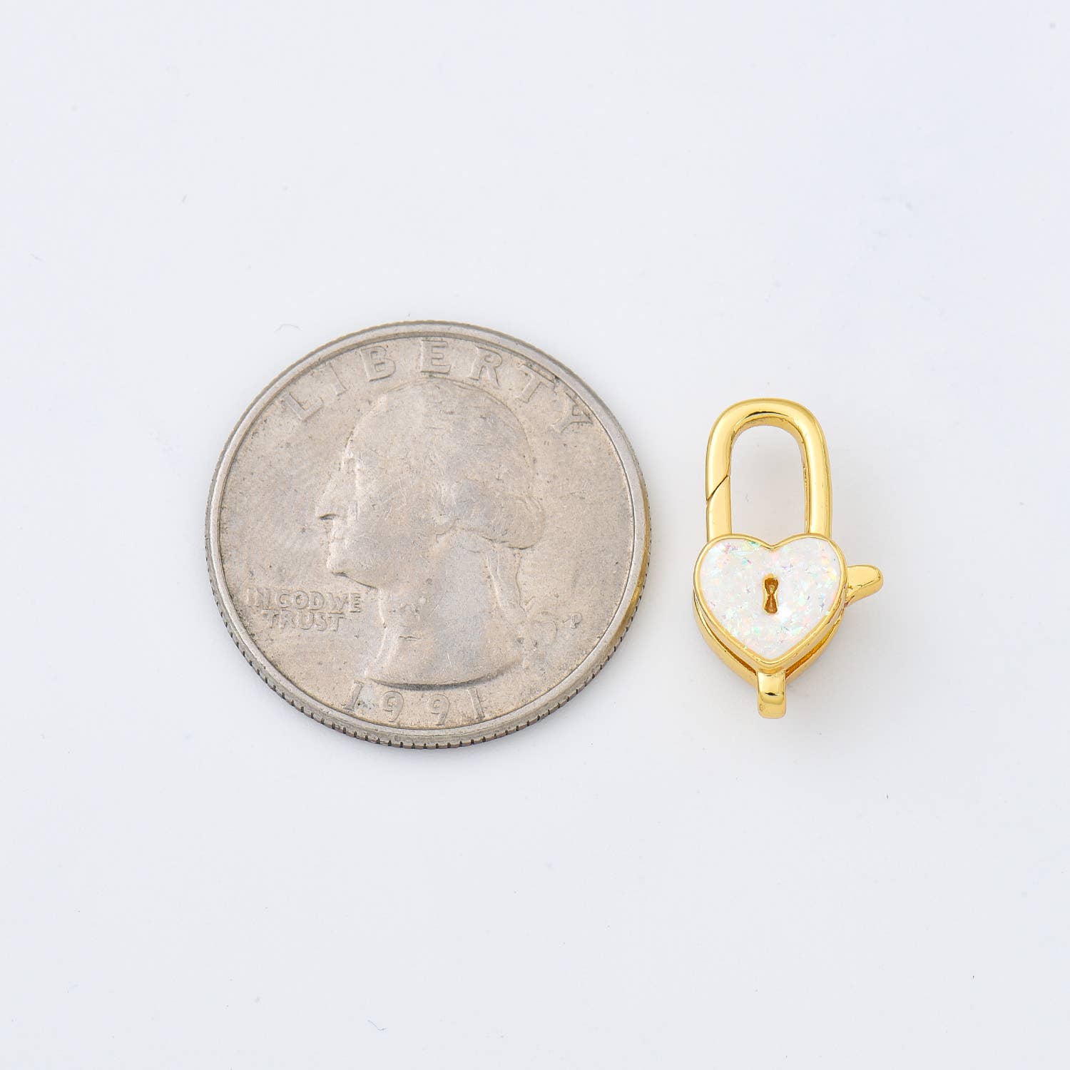 Beads Creation - Wholesale Clasp - Opal Mouse Head Lobster Claw Clasp in Gold Filled, CL5893