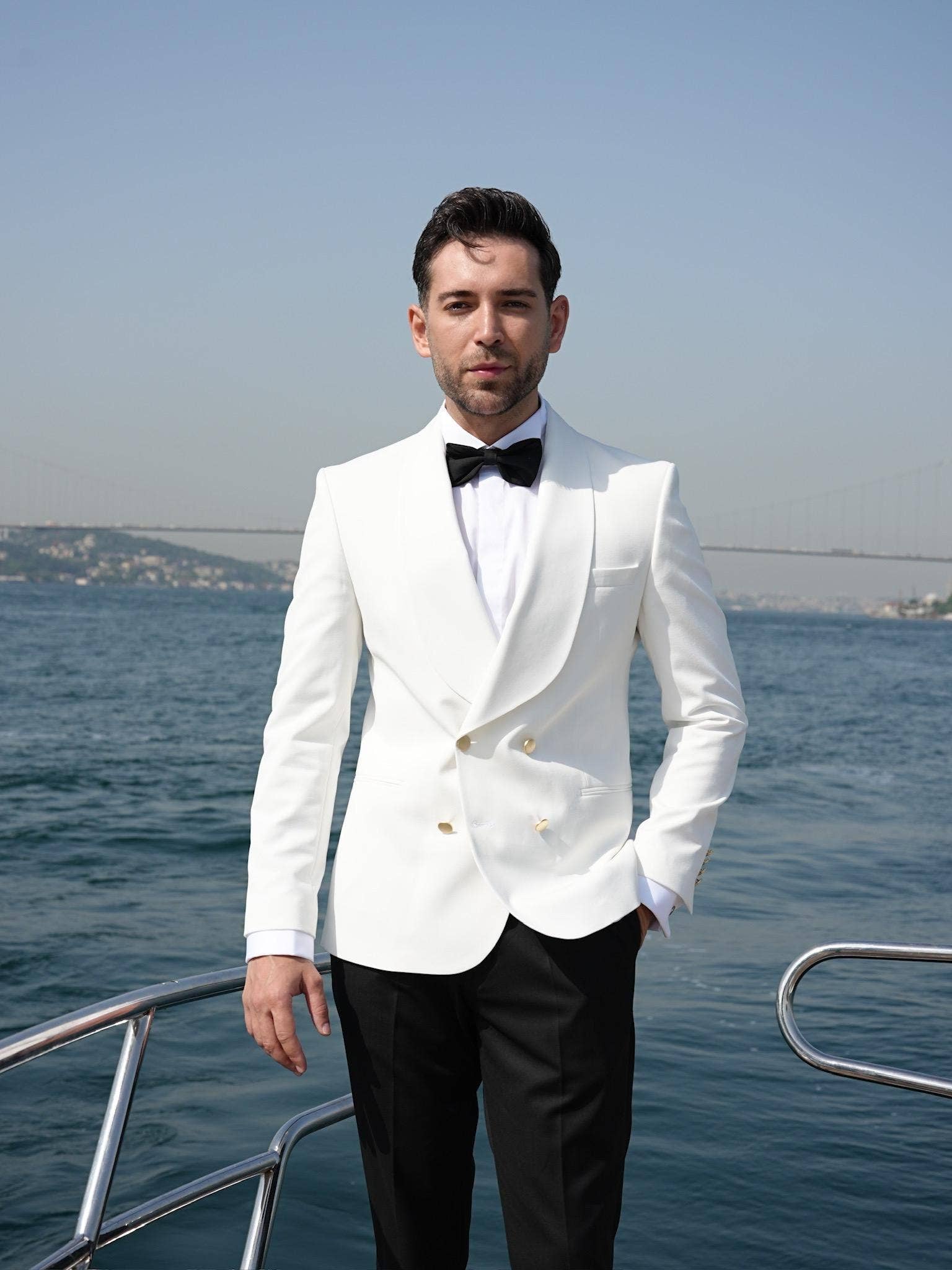 parez suits - Wholesale Tuxedo Set - Men's - White Tuxedo Groom Suit for men Parez Suit2