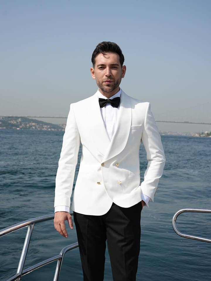 parez suits - Wholesale Tuxedo Set - Men's - White Tuxedo Groom Suit for men Parez Suit2