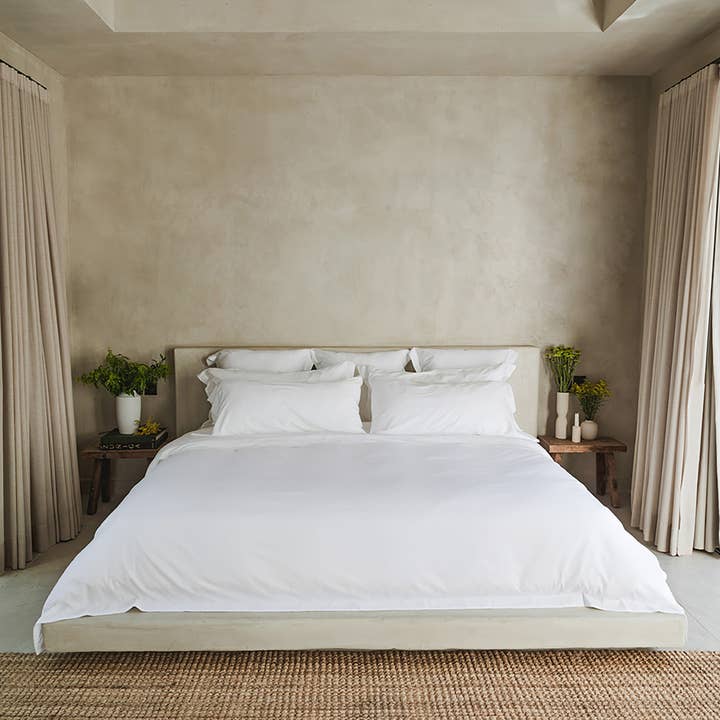 In White Classic Organic Sheet Set for wholesale on Faire1