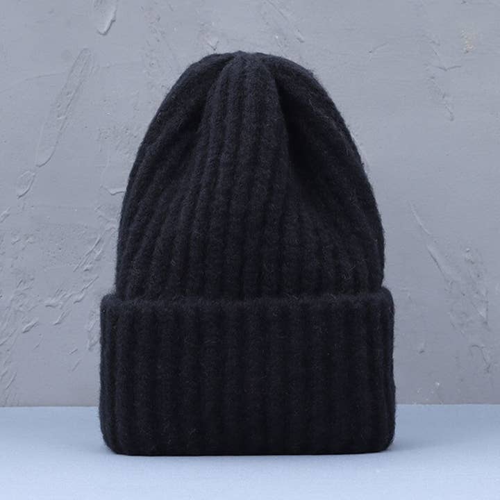 Soft Striped Knitted Thickened Wool Winter Beanie for wholesale by Style Rack