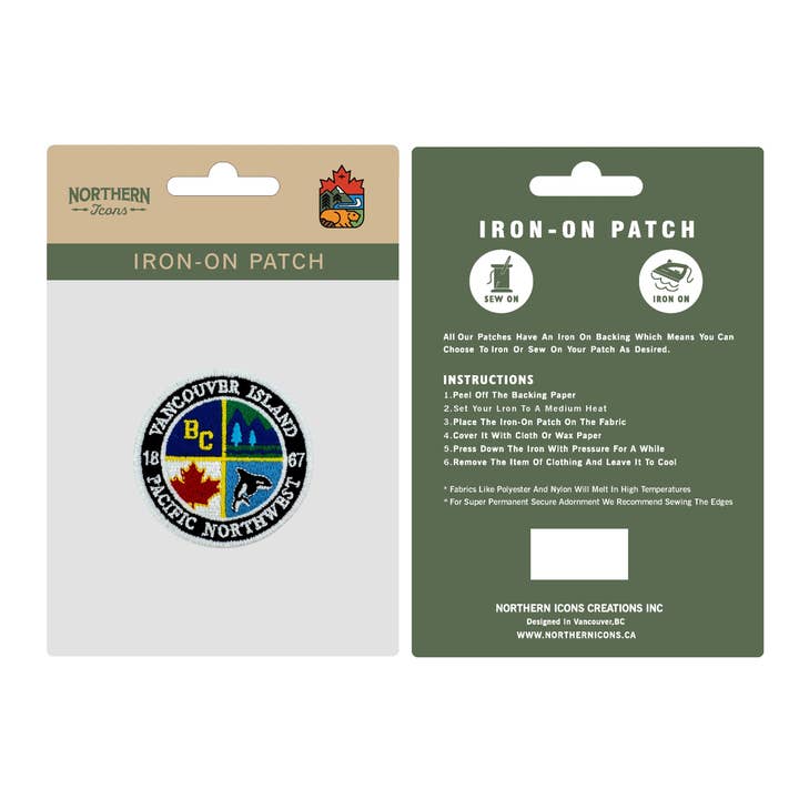 Northern Icons Creations INC - Wholesale Patch - Vancouver Island iron-on embroidery patch