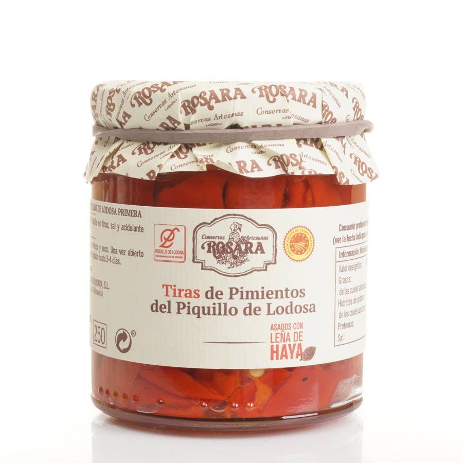 Conservas Rosara - Wholesale Pickled Vegetables - PIQUILLO PEPPER STRIPS FROM LODOSA D.O. JAR 250 ML2