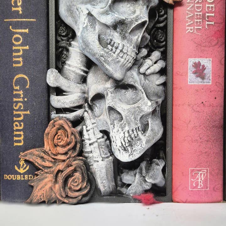 Coin de bibliothèque squelette éternité amour - étagère crâne rose décoration pour la vente par 3DijkstraFinds