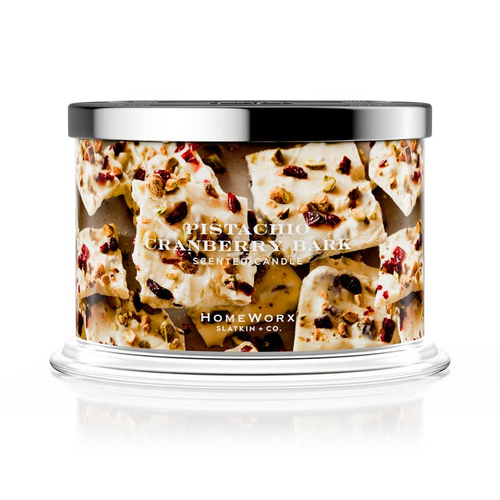 Pistachio Cranberry Bark 4-wick Candle for wholesale by HomeWorx by Slatkin + Co.