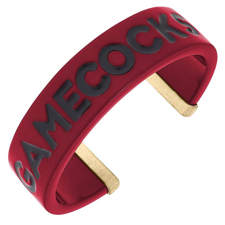 Canvas Style - Wholesale Cuff Bracelet - South Carolina Gamecocks Resin Cuff Bracelet in Garnet