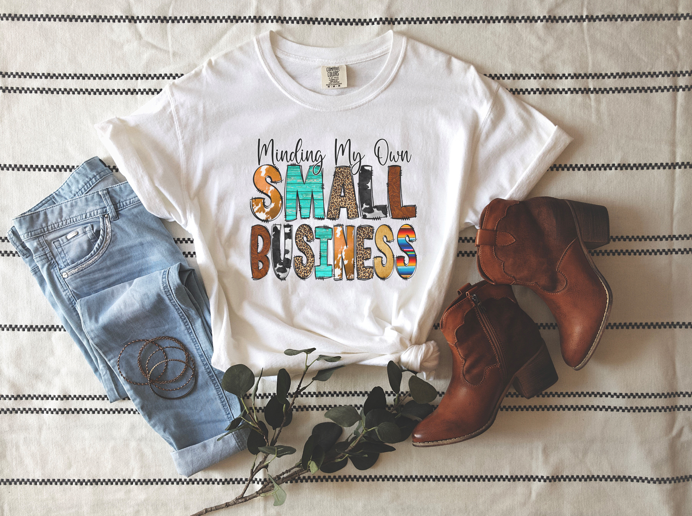 White Minding My Own Small Business for wholesale on Faire0