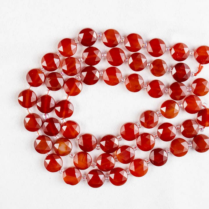 Soothing Crystals Beads - Wholesale Beads - Heishi Disc Beads | Red Onyx | Flat Crystal Beads3