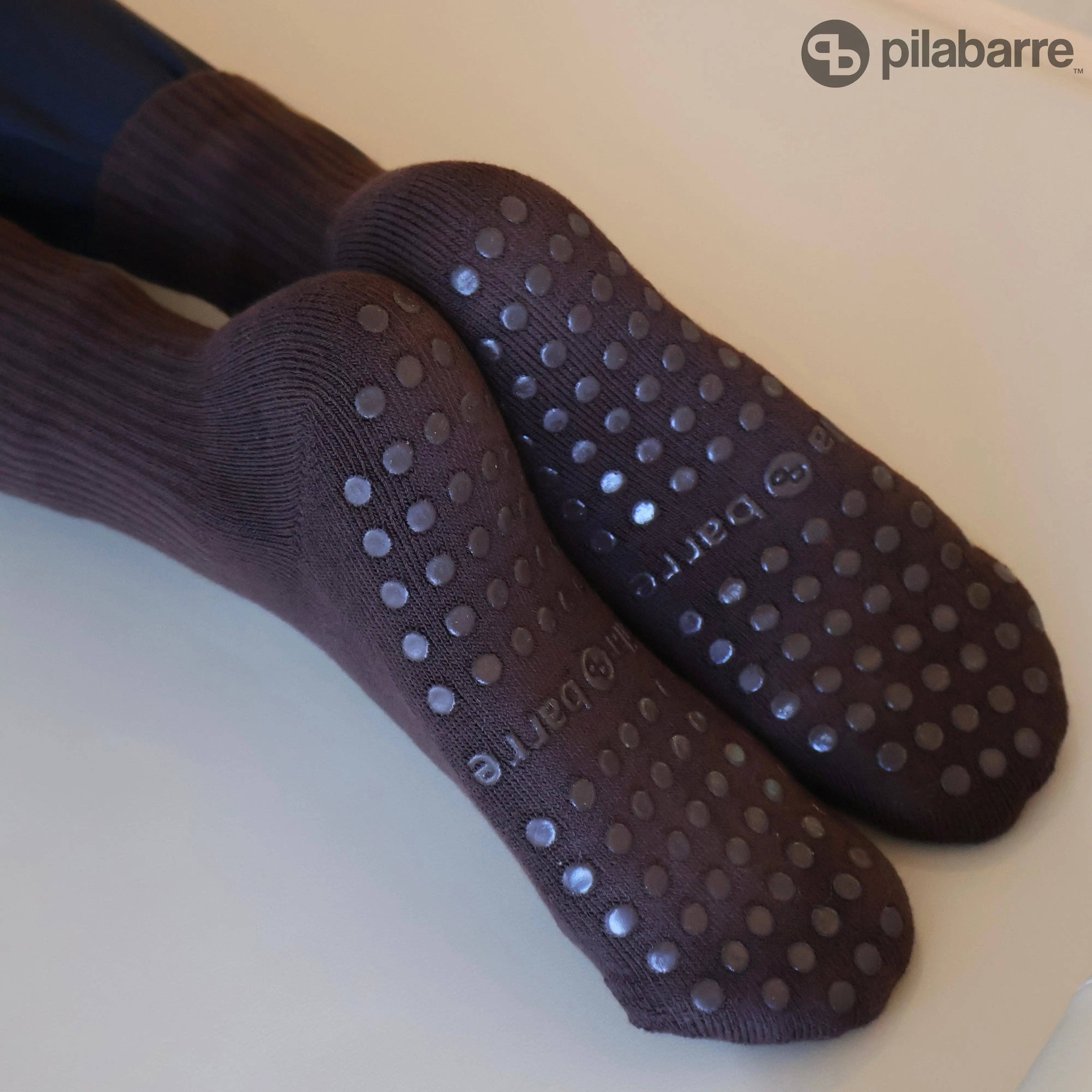 Pilabarre - Wholesale Socks - Women's - PILA Plain Best Brown Grip Socks1