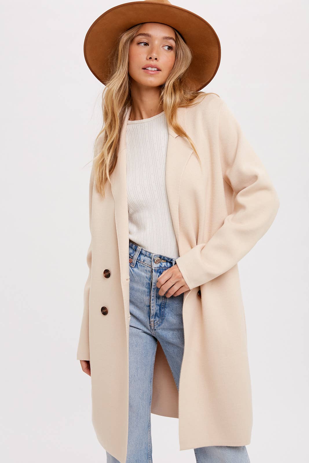 Bluivy - Wholesale Coat - Women's - CLASSIC DOUBLE BREASTED COATIGAN1