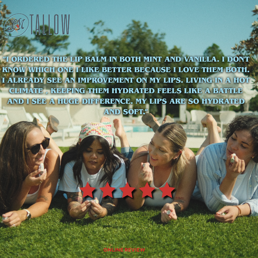 May's Market @ TLM - Wholesale Lip Balm - Tallow Lip Balm - CHOOSE A FLAVOR - Natural Beef Tallow Lip Moisturizer with Beeswax & Jojoba Oil2