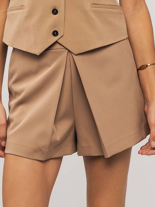 Urban Daizy - Wholesale Skort - Women's - Contemporary Front Pleat Mini Skort with Pockets