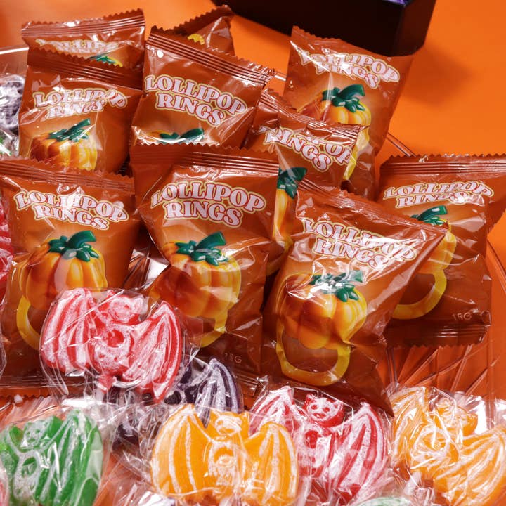Needzo Inc - Wholesale Lollipop - Bulk Pumpkin Lollipop Rings, Trick or Treat Candy, 24 Count4