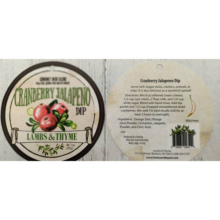 Lambs & Thyme - Wholesale Dip - Cranberry Jalapeno Dip- Dozen