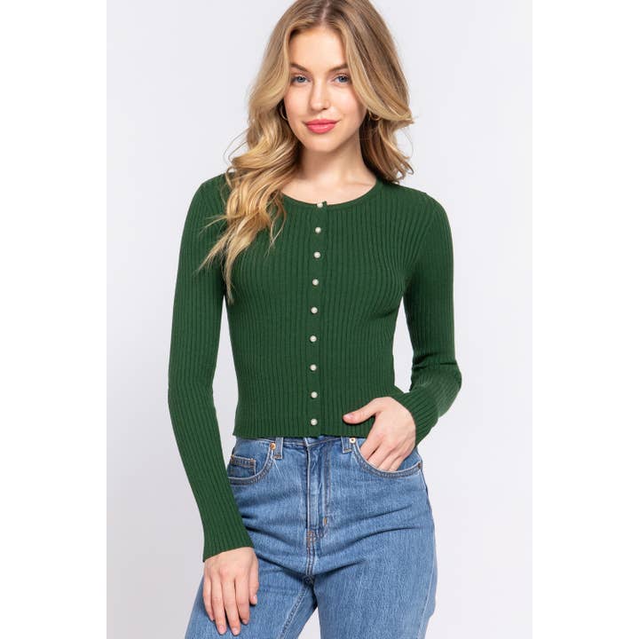 PEARL BUTTON SWEATER CARDIGAN for wholesale by Apolline