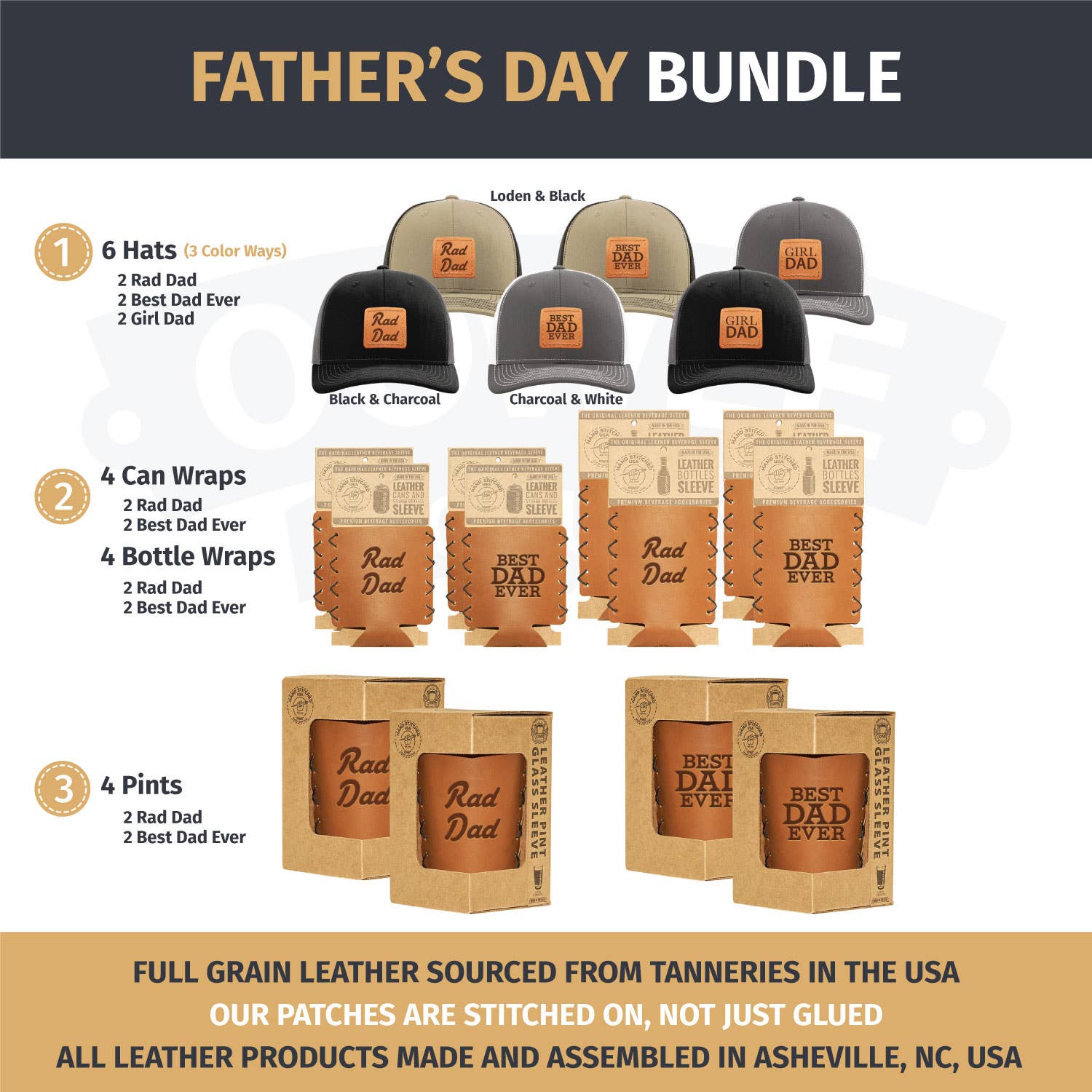 Oowee Products - Wholesale Gift Bag Set/Pack - Father's Day Bundle - Richardson 112 Hats and Drink Wraps1