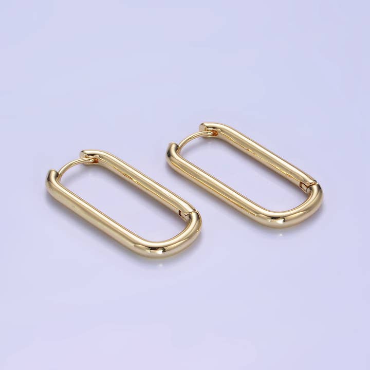 Aim Eternal - Wholesale Hoop Earrings - Dainty Link Hoop Earrings Minimalist Oblong Earrings