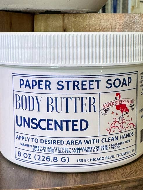 8 OZ märkt skonsamt närande kroppssmör för wholesale av Paper Street Soap