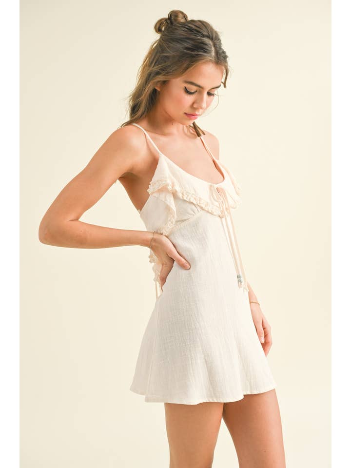 Klesis - Vente Robe – femme - ID6451 ROBE VOLANTÉE AVEC BRETELLES ET DOS CROISÉ13
