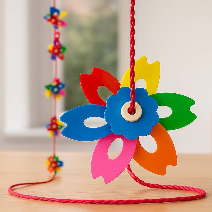 Wehrfritz vindmøllekæde lille, farverig dekoration guirlande for engroshandel hos Salzmann Restwaren GmbH