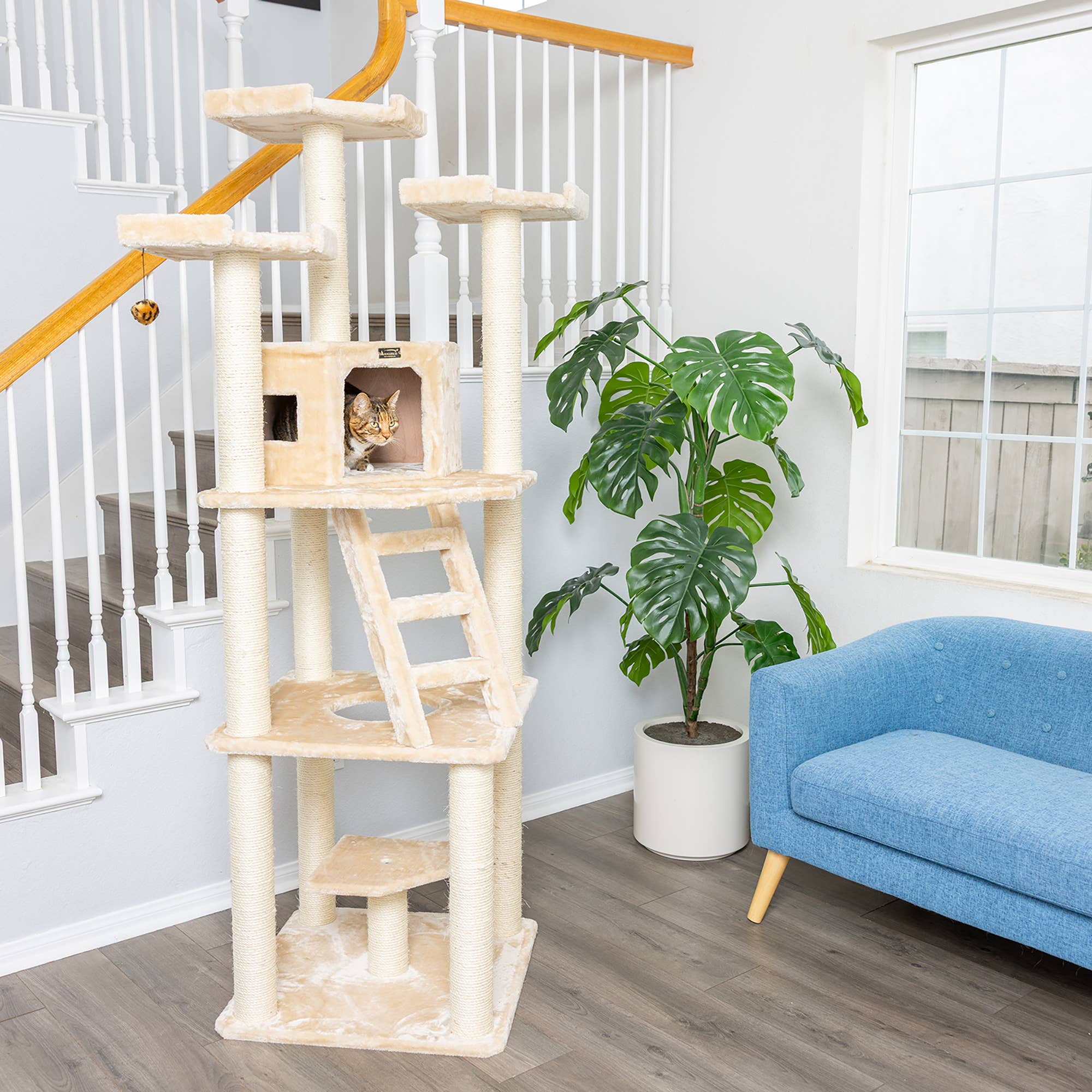 Armarkat - Wholesale Pet Scratcher - Cat - Armarkat Multi-function Real WOOD Cat Tower Beige4
