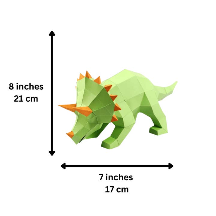 PAPERCRAFT WORLD - Vendita all'ingrosso Kit per lavoretti fai da te - Triceratops, modello di origami 3D PaperCraft, lampada a forma di animale5