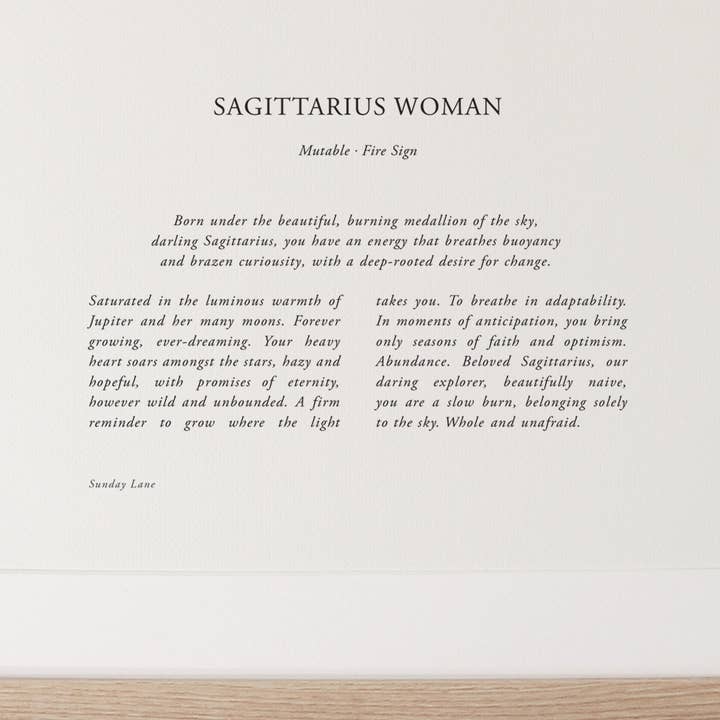 Sunday Lane - Vente Affiche d'art - Sagittaire 052