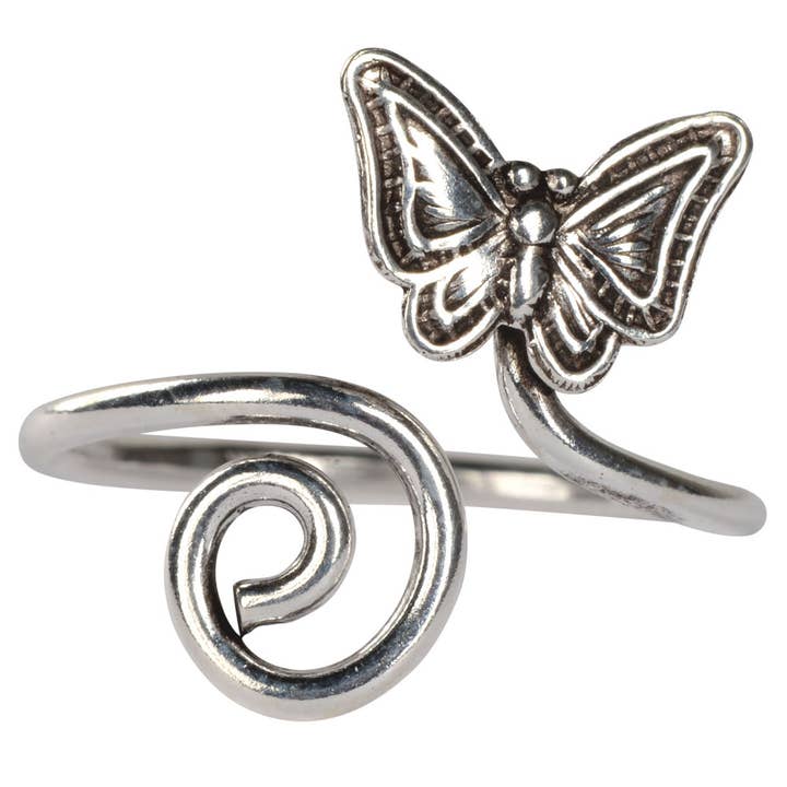 Bague d'orteil en forme de papillon en argent pour la vente par Benjamin International