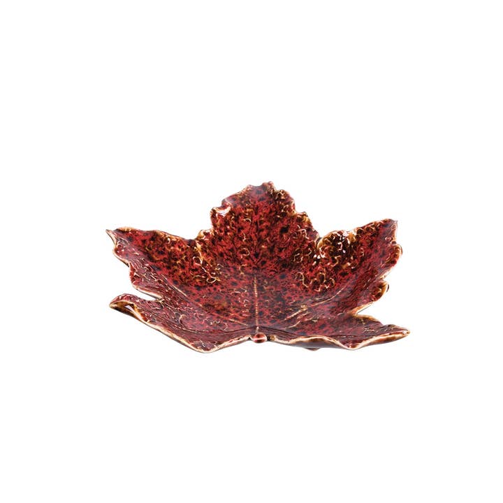 C&F Home - Wholesale Decorative Plate/Dish/Bowl - Fall/Harvest Red Maple Leaf Decorative Plate