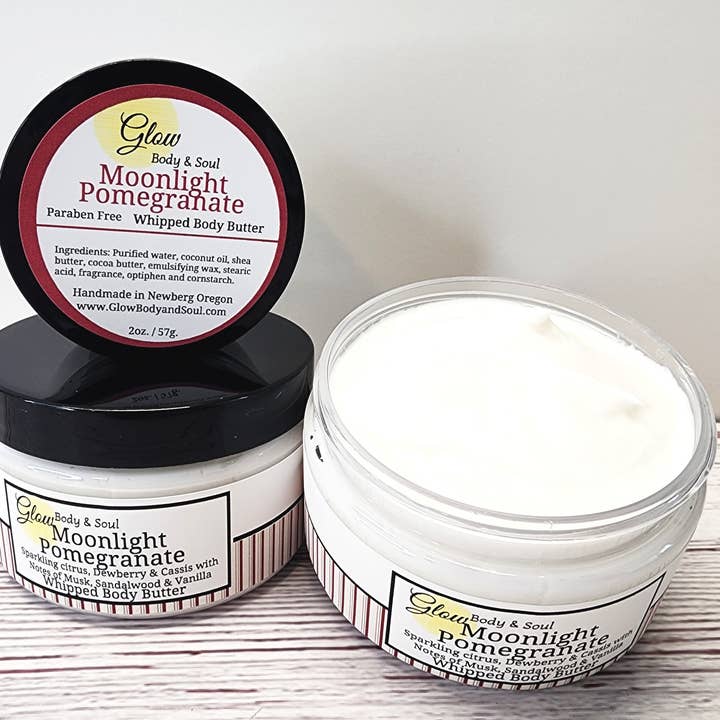 Moonlight Pomegranate Body Butter Limited Edition for wholesale by Glow Body and Soul