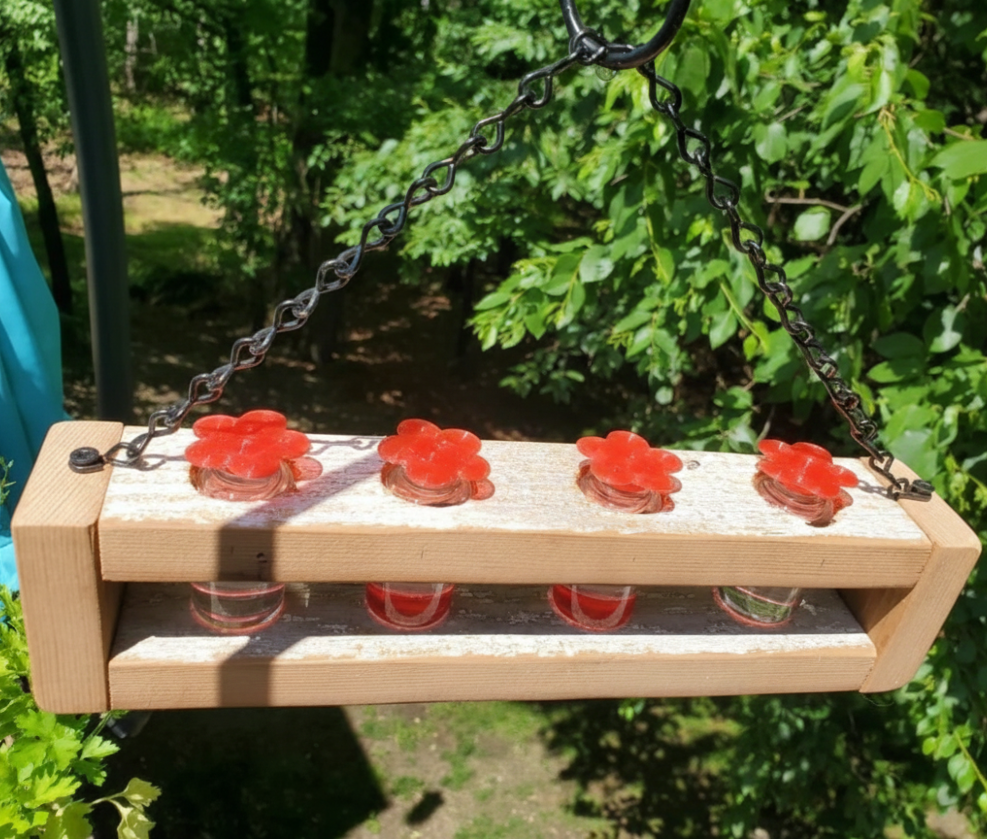 Flying Heart Threads - Wholesale Bird Feeder - Authentic Barnwood Hummingbird Feeder hanging or for window 6