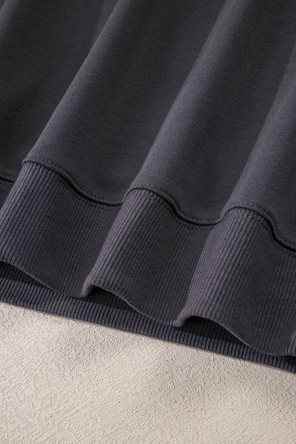 Dark Grey Varsity Striped Detail Drop Shoulder Oversized Sweatshirt for wholesale on Faire6