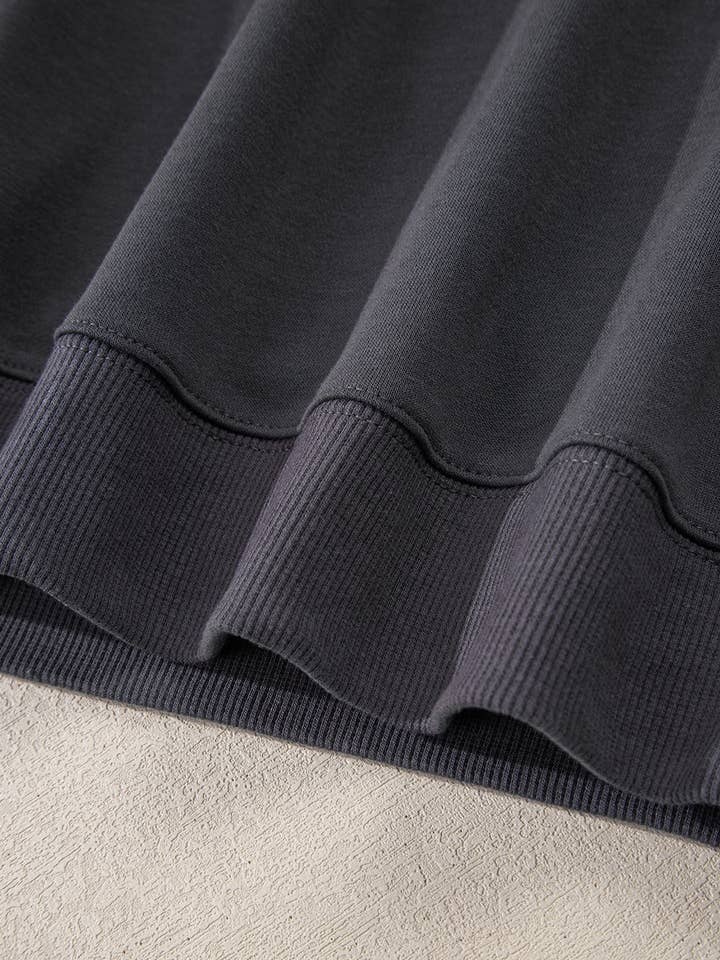 Dark Grey Varsity Striped Detail Drop Shoulder Oversized Sweatshirt for wholesale on Faire6