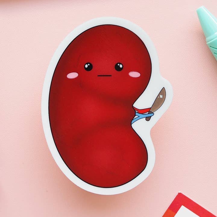 Angry Kawaii Chrome Kidney, oh non, il a un couteau pour la vente par The Harpy Otter Co