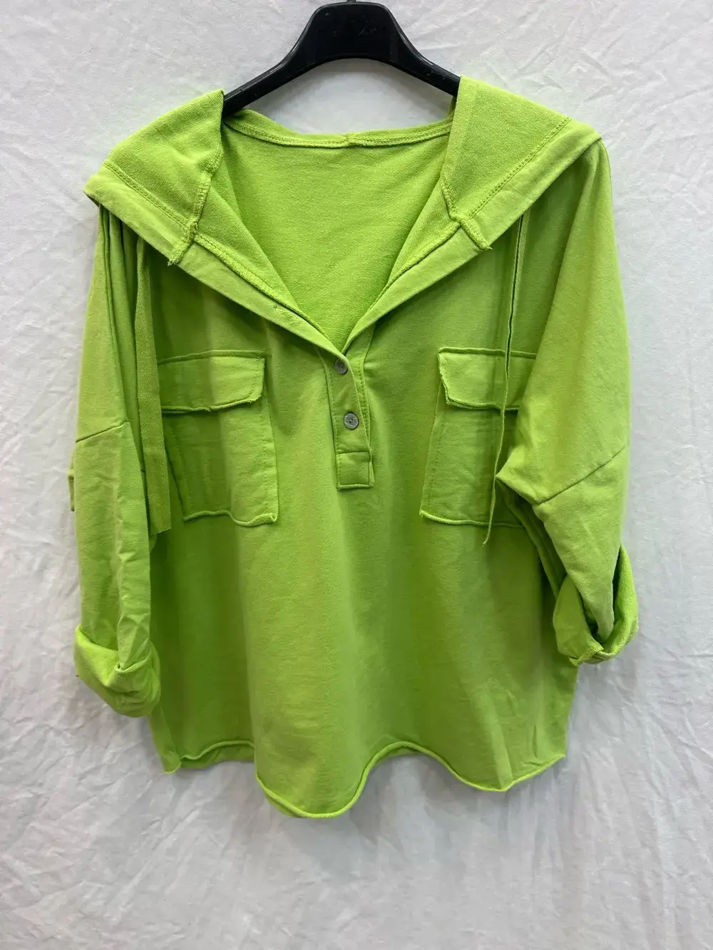 Mimi & Gogo - Wholesale Hoodie - Dames - Mimi & Gogo katoenen hoodie met zakken en knoopsluiting18