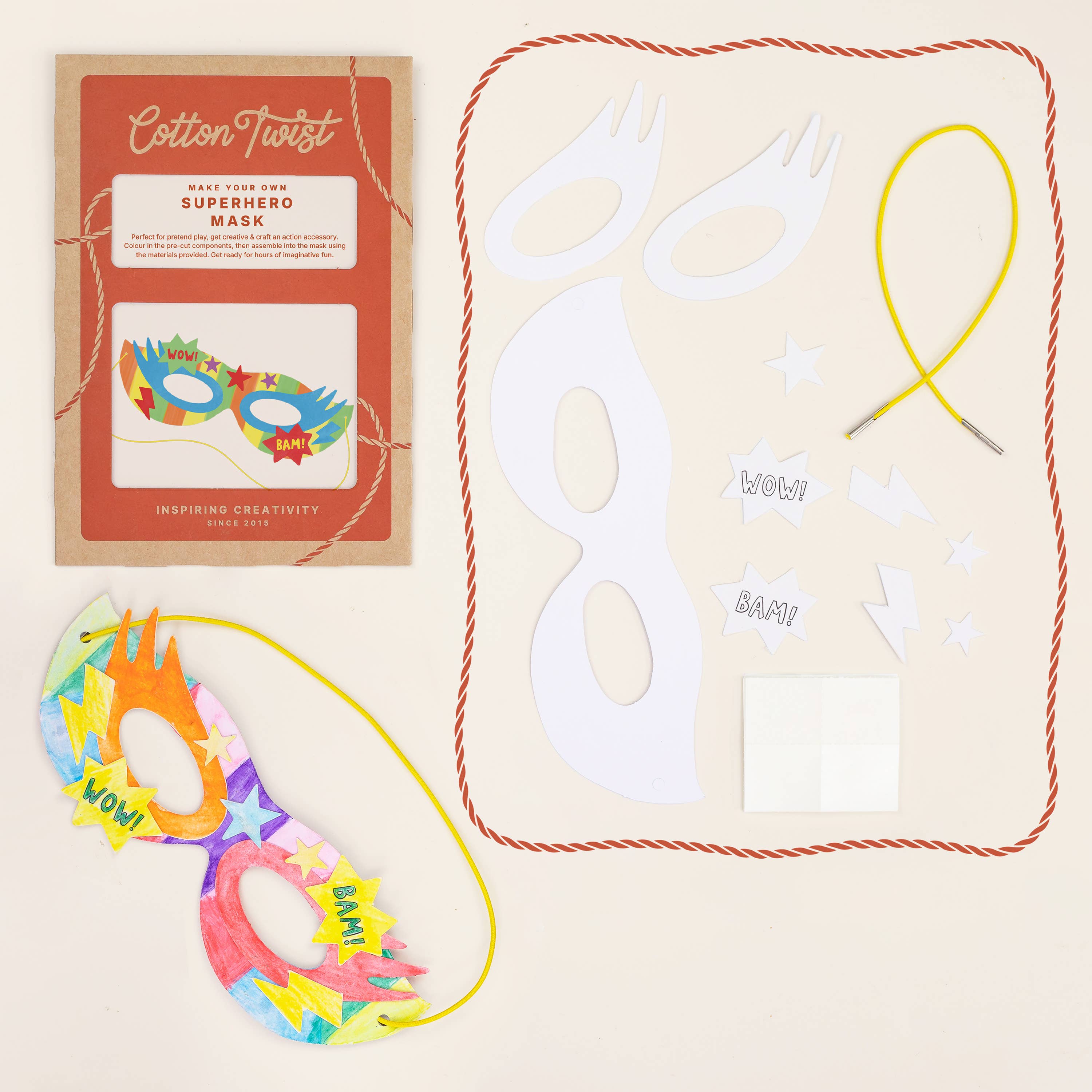 Cotton Twist (USA DUTIES PAID) - Wholesale Doe-het-zelf-knutselset - Kinderen - Maak je eigen superheldenmasker3