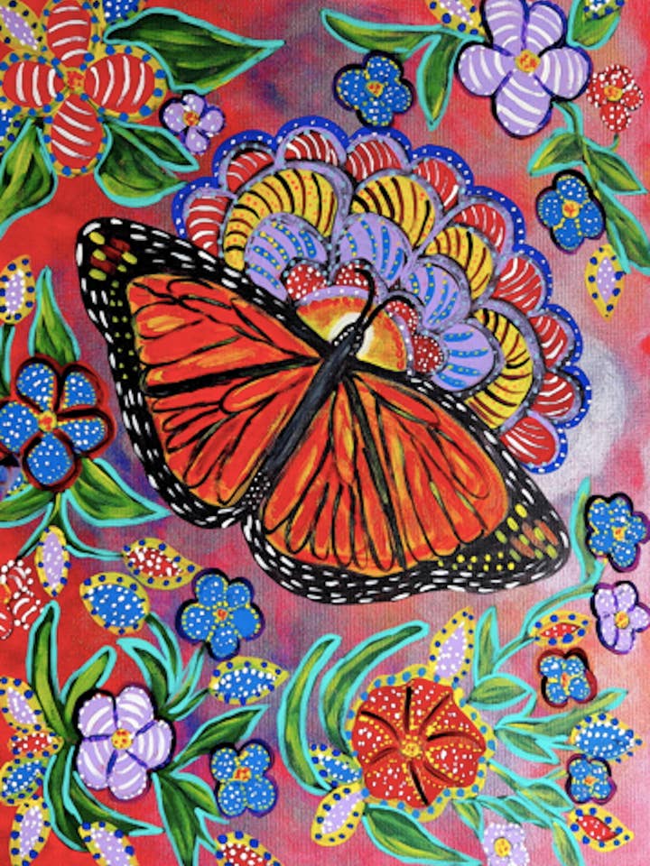 „Monark sommerfugl“ - lykønskningskort for engroshandel hos Sublime Paintings by Gina N.J.