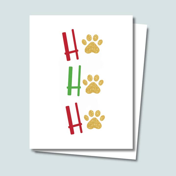 Ho Ho Ho Season Holiday Greeting Card for wholesale by JC Pet Designs