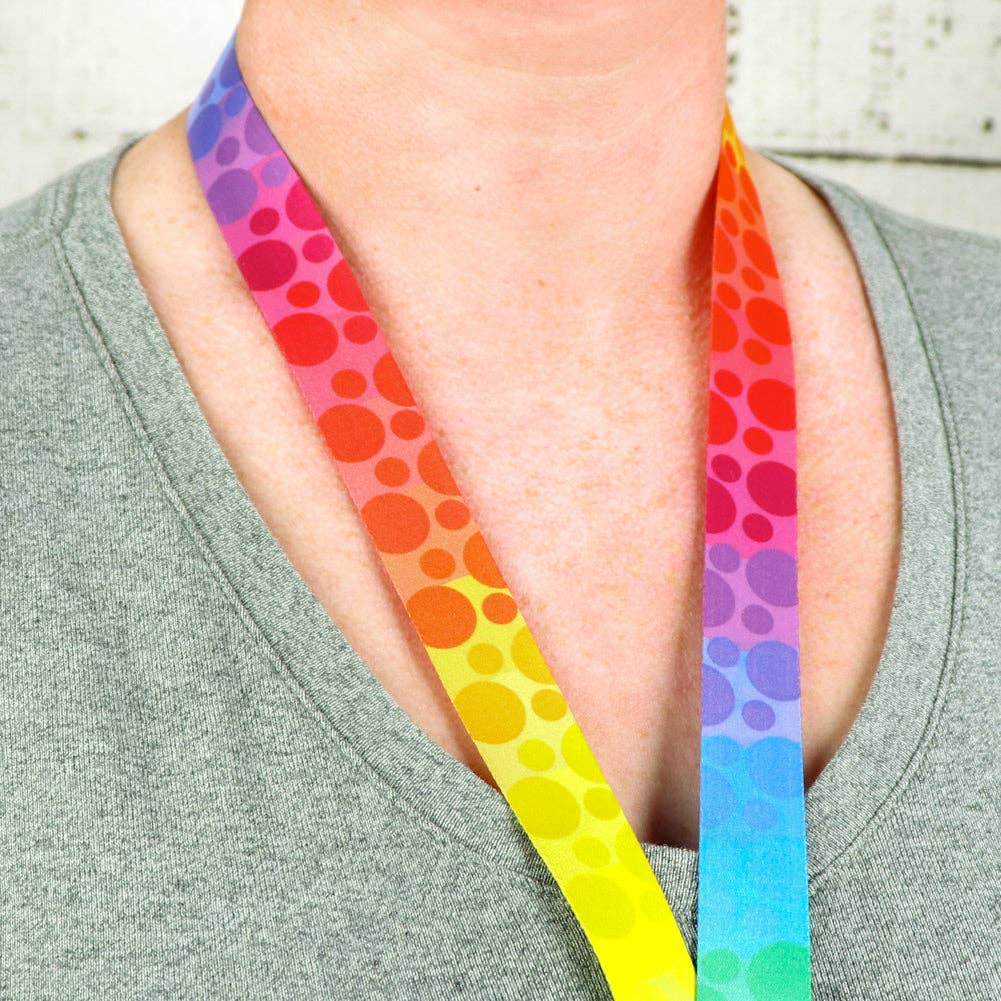 Buttonsmith - Wholesale Lanyard - Unisex - Buttonsmith Rainbow Dots Lanyard - Made in USA4