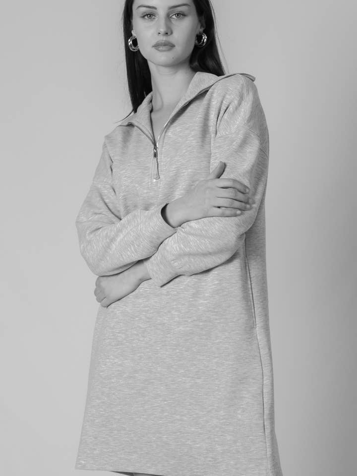 P. CILL – wholesale Klänning - Dam – P. CILL Smör Modal Kvartalsdragkedja Långärmad Klänning10